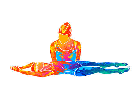 Abstract little girl learning to swim with coach. Kids Swimmingのイラスト素材