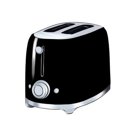 Toaster from multicolored paints. Splash of watercolor, colored drawing, realistic