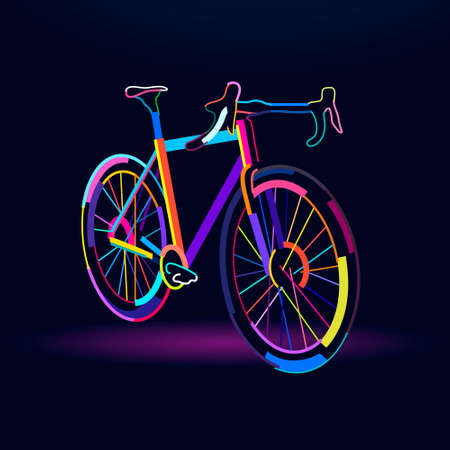 Abstract bicycle, sports mountain bike, colorful drawingのイラスト素材