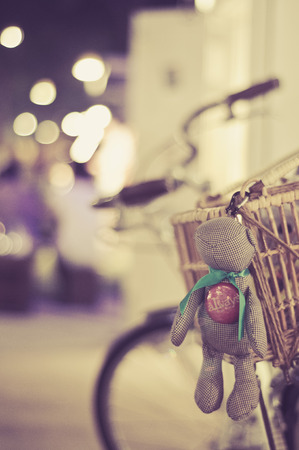 bike with a bear hanging の写真素材
