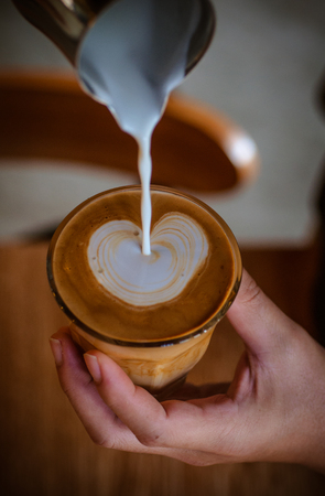 coffee latte artの写真素材