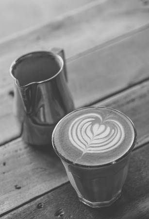 coffee latte artの写真素材