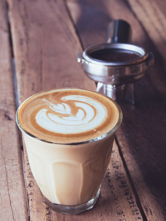 coffee latte artの写真素材