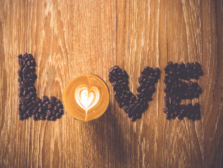 coffee latte loveの写真素材