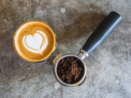 coffee latte artの写真素材