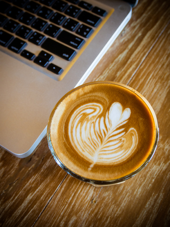 laptop and coffeeの写真素材