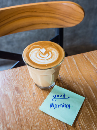 coffee and note Good morningの写真素材