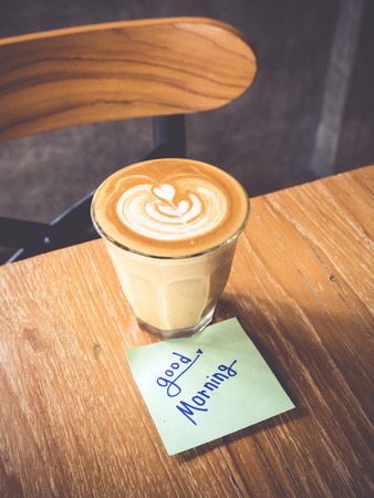 coffee and note Good morningの写真素材