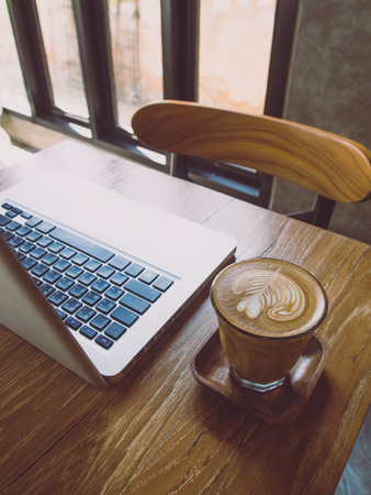 laptop and coffeeの写真素材