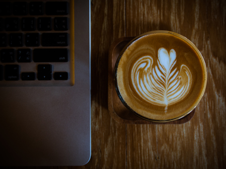 laptop and coffeeの写真素材