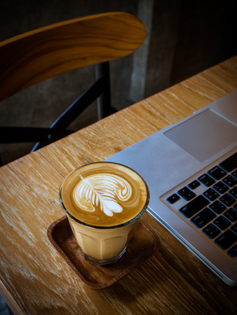 laptop and coffeeの写真素材