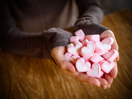 Valentine's Day Marshmallows  heartの写真素材