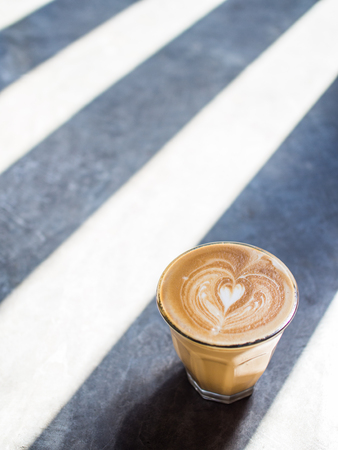 cup of coffee latte in coffee shopの写真素材