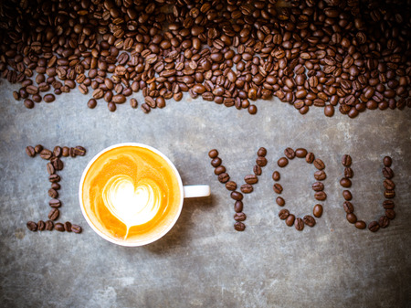 coffee latte and i love youの写真素材