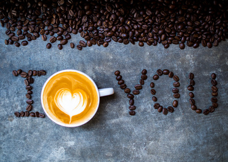 coffee latte and i love youの写真素材