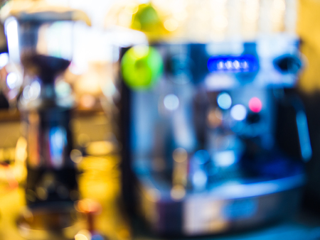 coffee machine blur in cafeの写真素材