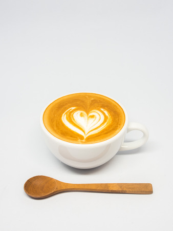cup of coffee latte in coffee shopの写真素材