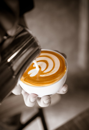 coffee cup latte artの写真素材