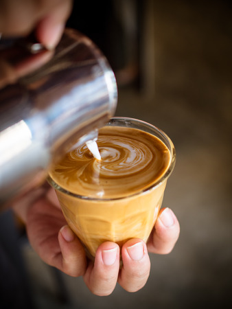 coffee cup latte artの写真素材