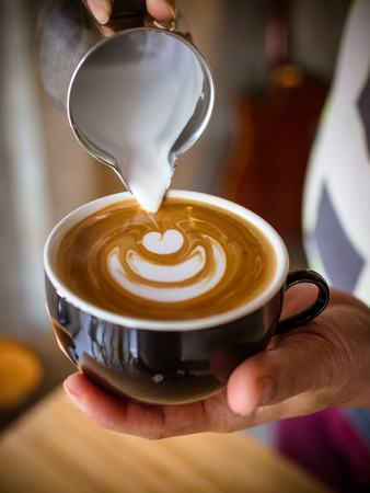 coffee cup latte artの写真素材