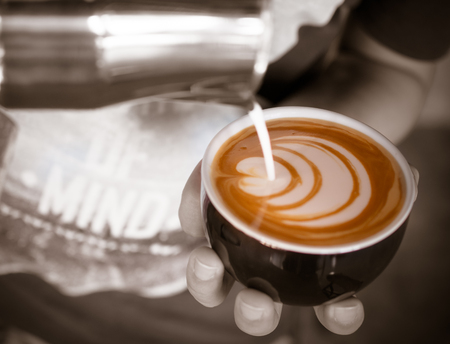 coffee cup latte artの写真素材