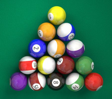 pool billiard ball on green