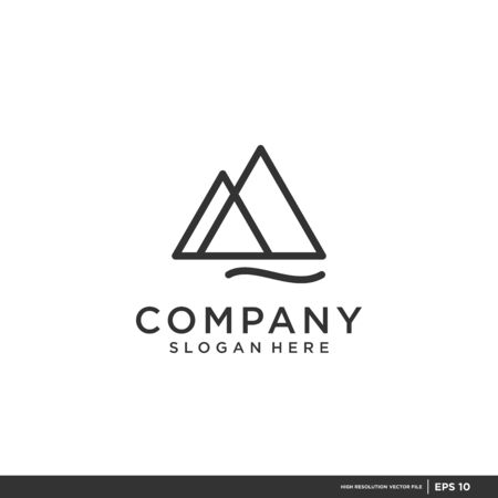 mountain logo with a clean and unique conceptのイラスト素材