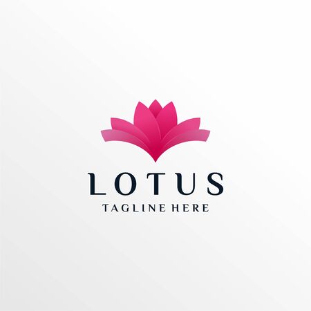 Modern lotus logo design inspiration, spa, leaf, flower, gradient, yoga, abstract logo, Premium Vectorのイラスト素材