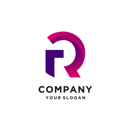 Unique letter R logo template with gradient modern conceptのイラスト素材