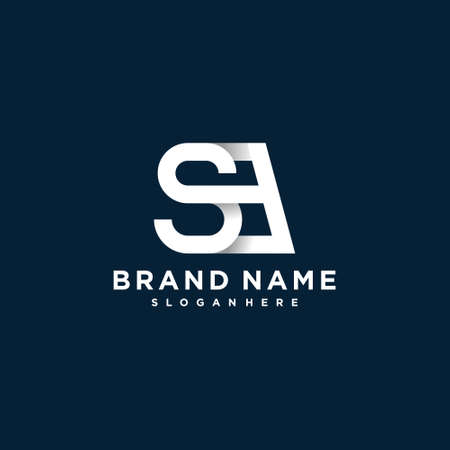 Letter S logo with combine modern shape and line art style vector part 4のイラスト素材