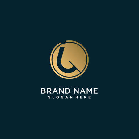 Golden letter logo with initial J with creative concept Premium Vector part 9のイラスト素材