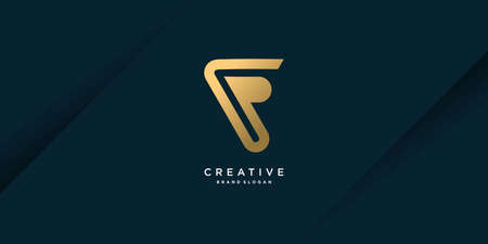 Letter logo with initial F, with modern creative concept Premium Vectorのイラスト素材