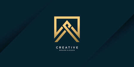 Letter a logo template with creative golden concept Premium Vector part 1のイラスト素材