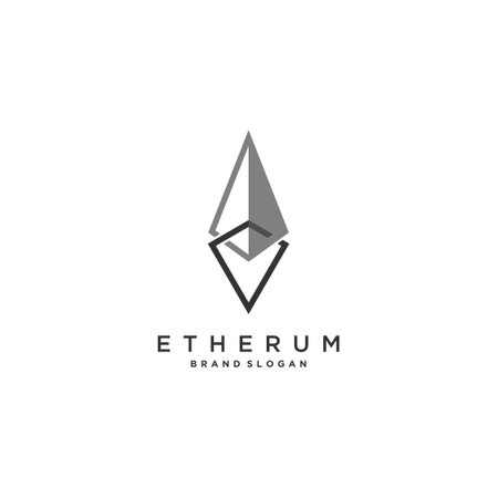 Crypto logo design for ethereum with creative simple style Premium Vector