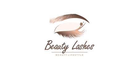 Eyelashes logo design with creative beauty style Premium Vectorのイラスト素材