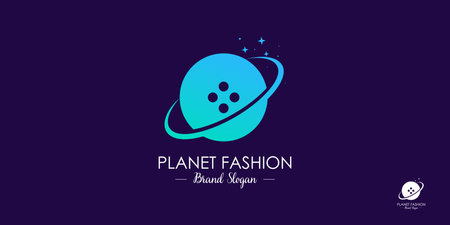 Planet fashion icon vector logo design with creative unique fresh concept Premium Vectorのイラスト素材