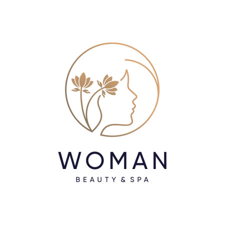 Woman beauty logo design with nature conceptのイラスト素材