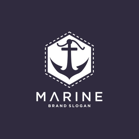 Marine logo design vector with modern unique styleのイラスト素材
