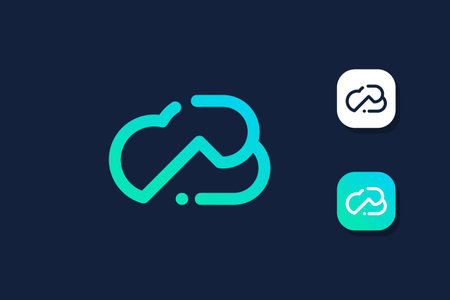 Cloud logo design with creative letter B concept styleのイラスト素材