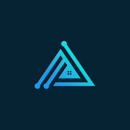 Letter A logo design element vector with house conceptのイラスト素材