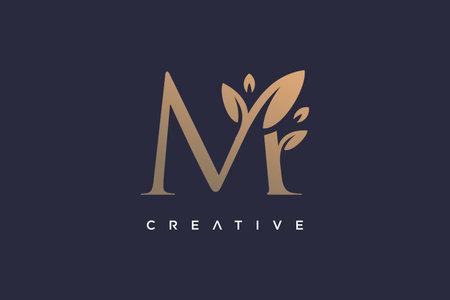 Beauty letter M logo design element vector with creative conceptのイラスト素材