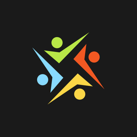 Team work logo design element vector with creative concept