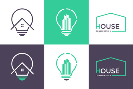 Set of real estate logo design element vector icon with creative ideaのイラスト素材