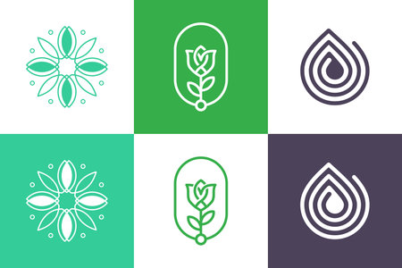 Set of nature logo design element vector with creative conceptのイラスト素材