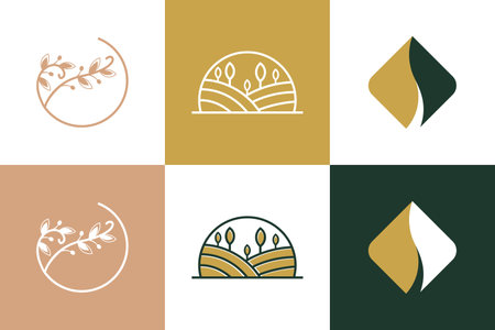 Set of nature logo design element vector with creative conceptのイラスト素材