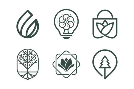 Set of nature logo design element vector with creative conceptのイラスト素材