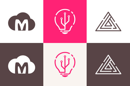Technology logo design vector collection with creative element conceptのイラスト素材