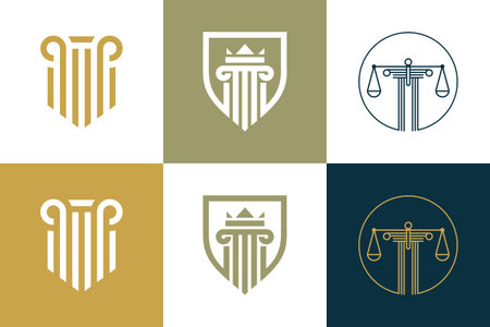 Law firm logo design vector collection with creative element conceptのイラスト素材
