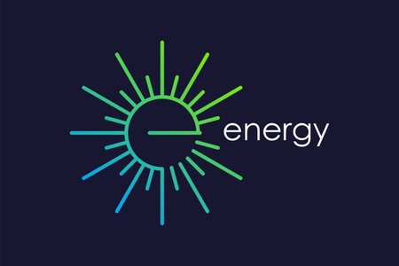 Energy design element icon vector with modern creative and simple sun conceptのイラスト素材