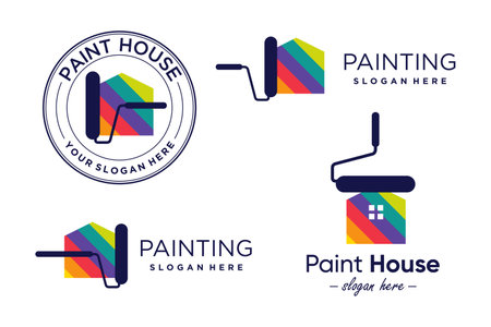 Paint house design element vector icon with creative idea for business personのイラスト素材